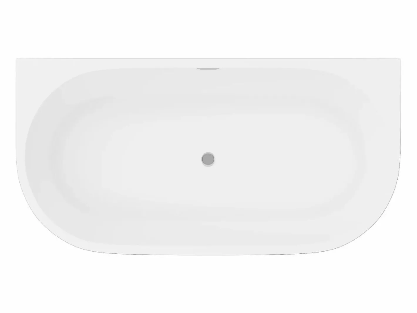 Shower & Design Bañera semi exenta ovalada negra en acrílico, 200L, 149,5 x 75 x 58 cm, DIVINA Negro New