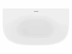 Shower & Design Bañera semi-exenta blanca - 167 L - Acrílica - 130 x 72 x 58 cm - AMOSARI Blanco Discount