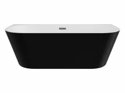 Shower & Design Bañera semi-exenta negra de acrílico, 255L, 180 x 75 x 58 cm, DIVINA Negro Online