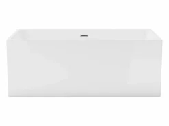 Shower & Design Bañera semi-exenta rectangular blanca de 250 L, 150 x 75 x 58 cm, PIKAIA Blanco Best