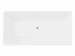 Shower & Design Bañera semi-exenta rectangular blanca de 250 L, 150 x 75 x 58 cm, PIKAIA Blanco Best
