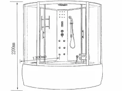 ELITESHOPPING Bañera-ducha hidromasaje esquina negra 130 x 130 cm - Ivory Negro Online