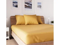 Bajera ajustable de algodón 140x190 cm JERSEY mostaza^Soleil d'ocre Discount