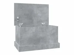 vidaxl Baúl almacenaje madera contrachapada hormigón 50x30x28 cm Gris Hot
