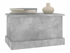 vidaxl Baúl almacenaje madera contrachapada hormigón 50x30x28 cm Gris Hot