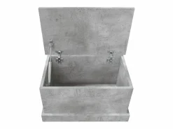 vidaxl Baúl almacenaje madera contrachapada hormigón 50x30x28 cm Gris Hot