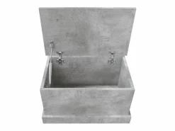 vidaxl Baúl almacenaje madera contrachapada hormigón 50x30x28 cm Gris Hot