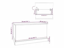 vidaxl Baúl almacenaje madera contrachapada roble ahumado 70x40x38 cm Color natural claro Discount