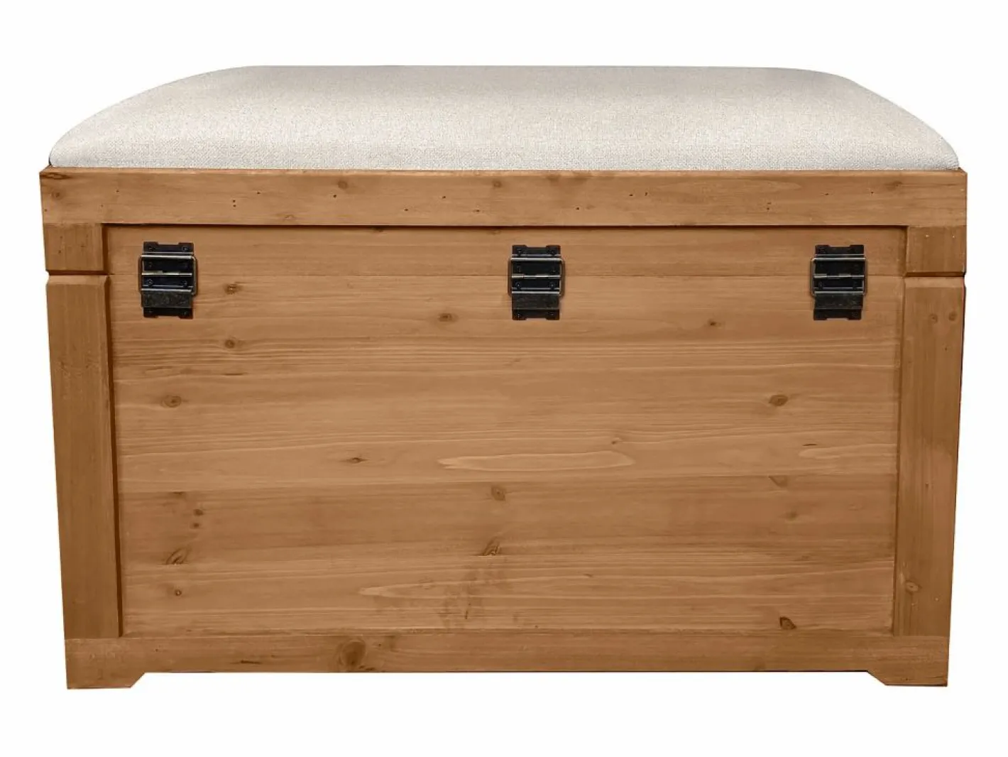Baúl banco con cojín de lino - L. 80 x P. 40 x A. 53 cm - natural y beige - TURZA^OZAIA Sale