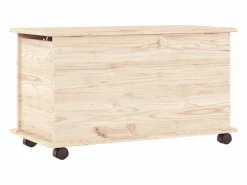 vidaxl Baúl Y Arcón|Baúl de almacenaje con ruedas ALTA madera maciza 73x39,5x43 cm