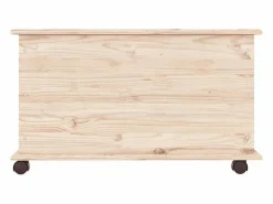 vidaxl Baúl Y Arcón|Baúl de almacenaje con ruedas ALTA madera maciza 73x39,5x43 cm