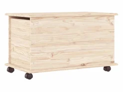 vidaxl Baúl Y Arcón|Baúl de almacenaje con ruedas ALTA madera maciza 73x39,5x43 cm