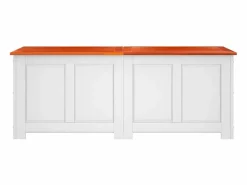 Baúl de almacenaje con tapa madera de acacia marrón y ES641844^ Outlet