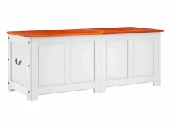 vidaxl Baúl de almacenaje con tapa madera de acacia marrón y Blanco Sale