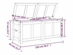 vidaxl Baúl de almacenaje con tapa madera de acacia marrón y Blanco Sale