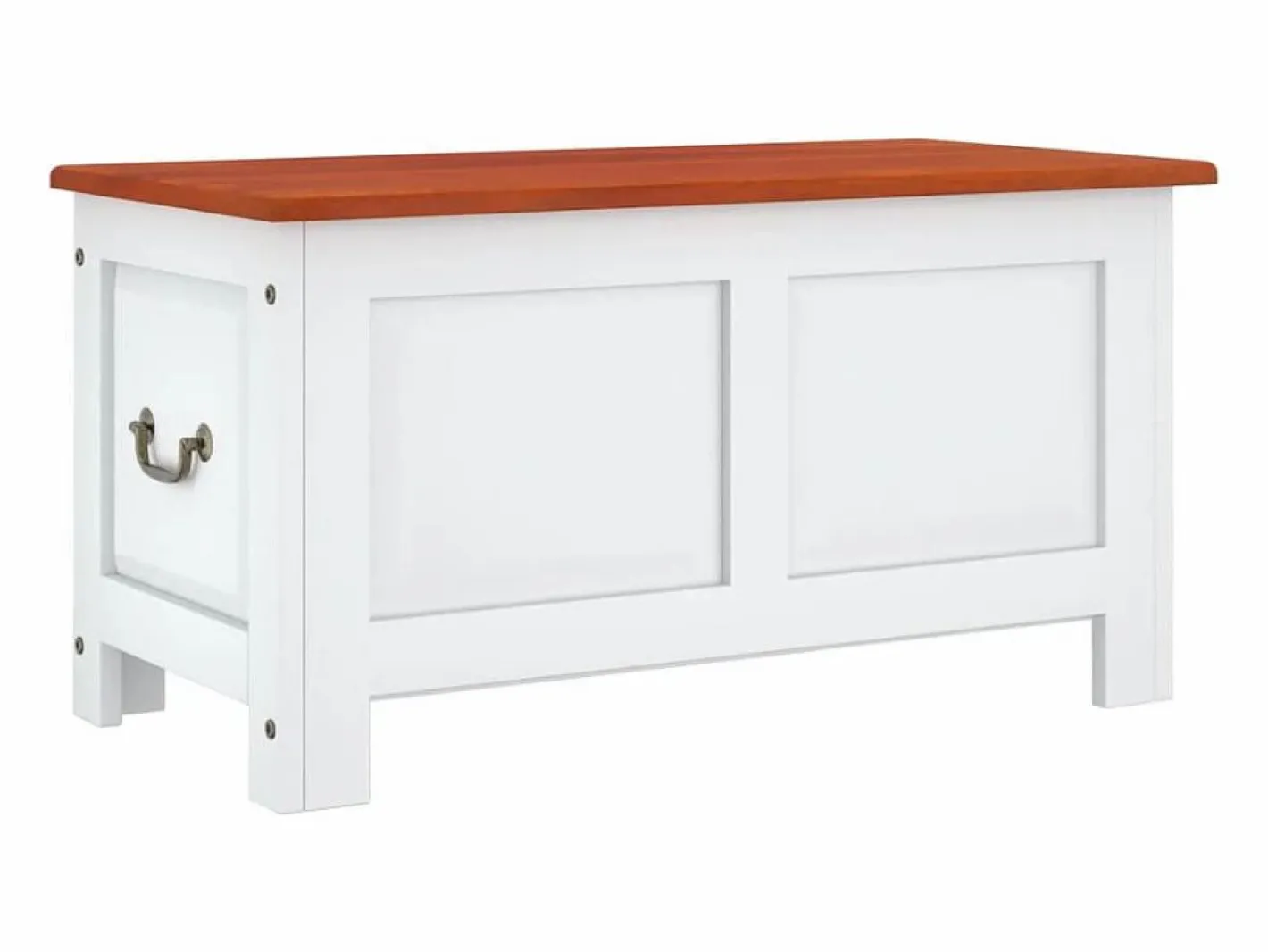 Baúl de almacenaje con tapa madera de acacia marrón y^vidaxl Clearance