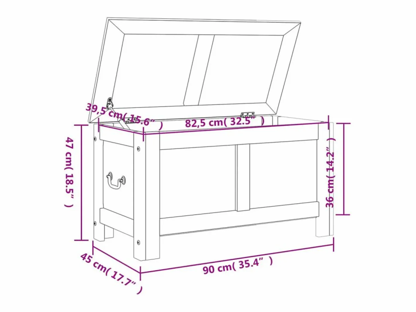 Baúl de almacenaje con tapa madera de acacia marrón y^vidaxl Clearance