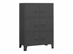 vidaxl Baúl de almacenaje industrial metal antracita 75x40x115 cm Gris antracita