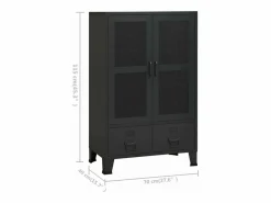 vidaxl Baúl Y Arcón|Baúl de almacenaje industrial metal 70x40x115 cm