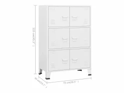 vidaxl Baúl de almacenaje industrial metal 75x40x115 cm Blanco Online