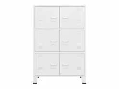 vidaxl Baúl de almacenaje industrial metal 75x40x115 cm Blanco Online