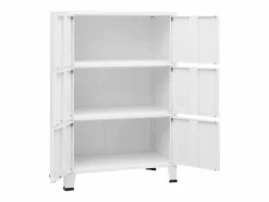 vidaxl Baúl de almacenaje industrial metal 75x40x115 cm Blanco Online