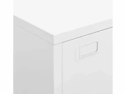 vidaxl Baúl de almacenaje industrial metal 75x40x115 cm Blanco Online