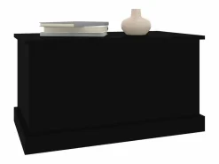 vidaxl Baúl de almacenaje madera contrachapada 70x40x38 cm Negro New