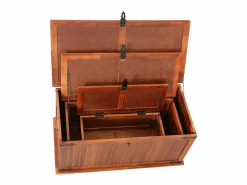 Baúl de almacenamiento 3 piezas de madera maciza de acacia^vidaxl