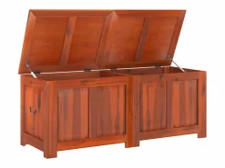 Baúl de almacenamiento con tapa madera maciza de acacia marrón^vidaxl Hot