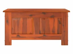 Baúl de almacenamiento con tapa madera maciza de acacia marrón ES387578 Marru00f3n Outlet