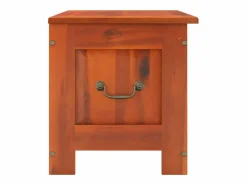 Baúl de almacenamiento con tapa madera maciza de acacia marrón ES387578 Marru00f3n Outlet