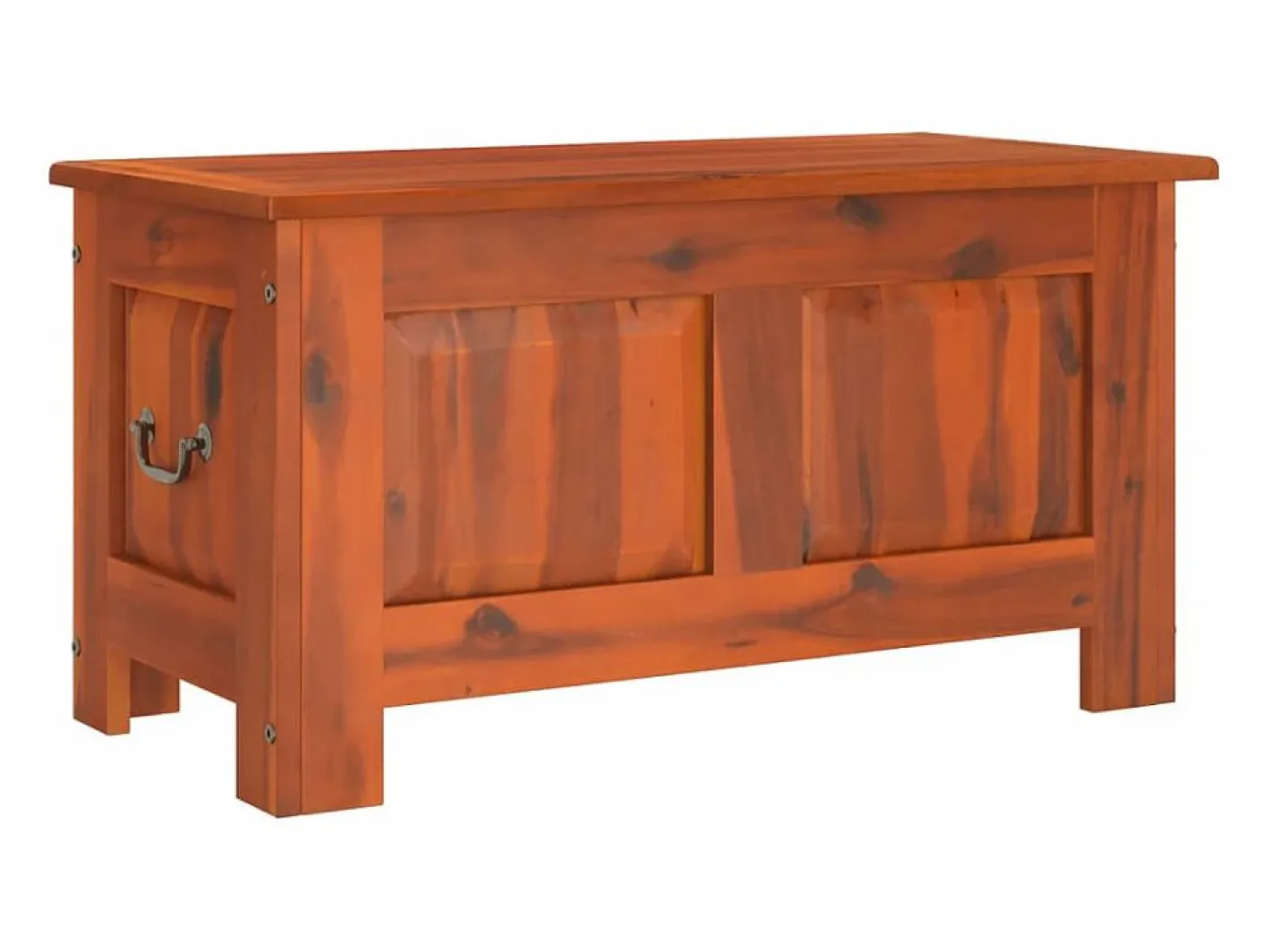 vidaxl Baúl de almacenamiento con tapa madera maciza de acacia marrón Color natural claro Online