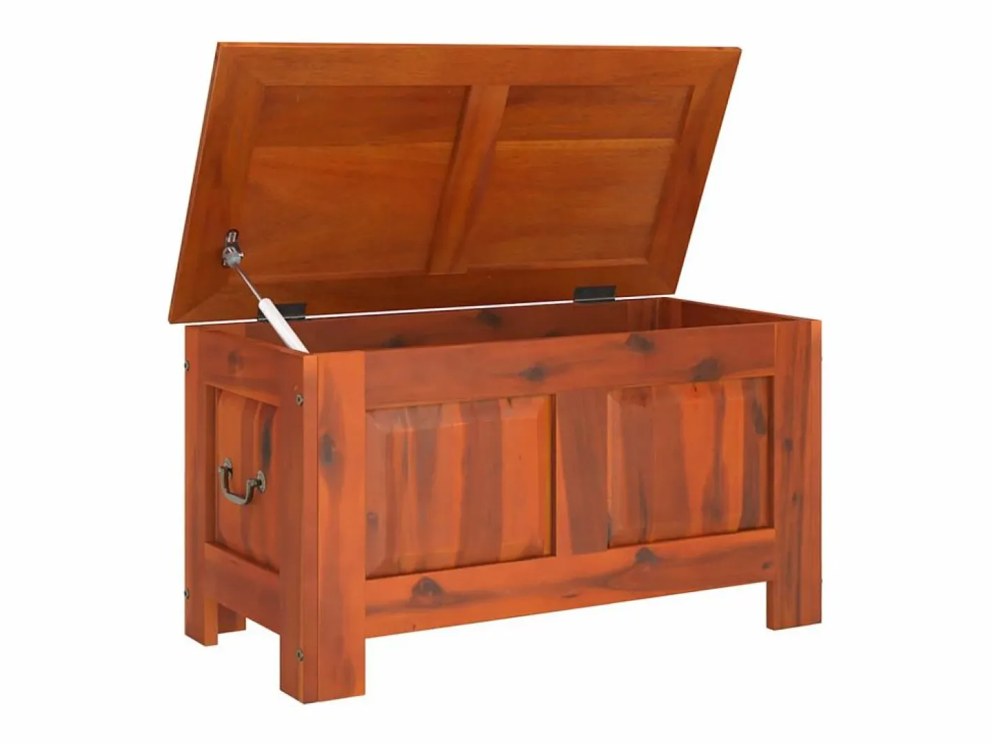 vidaxl Baúl de almacenamiento con tapa madera maciza de acacia marrón Color natural claro Online