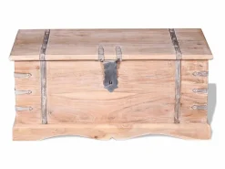 Baúl de almacenamiento de madera de acacia ES910719^ Clearance