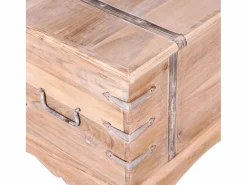 Baúl de almacenamiento de madera de acacia ES910719^ Clearance