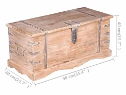 Baúl de almacenamiento de madera de acacia^vidaxl Best