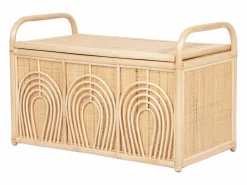 Baúl de almacenamiento de mimbre trenzado, An.91 x P. 48 x Al. 58 cm, Natural, LUMORA^OZAIA New