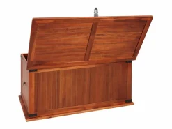 Baúl Y Arcón|Baúl de almacenamiento de madera maciza de acacia 79x34x32 cm ES495527
