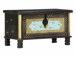 Baúl de almacenamiento madera de mango 80x40x45 cm ES967696^