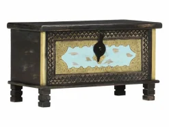 Baúl de almacenamiento madera de mango 80x40x45 cm ES967696^