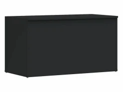 vidaxl Baúl de almacenamiento madera contrachapada 84x42x46 cm Negro