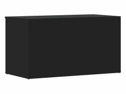 vidaxl Baúl de almacenamiento madera contrachapada 84x42x46 cm Negro