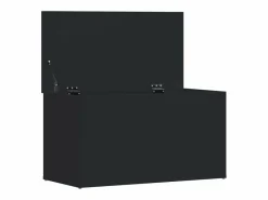 vidaxl Baúl de almacenamiento madera contrachapada 84x42x46 cm Negro