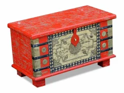 Baúl Y Arcón|Baúl de almacenamiento madera de mango 80x40x45 cm ES483985