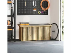 Baúl de Almacenamiento 119x44x58,5 cm Madera de Pino Tratado Marru00f3n Clearance