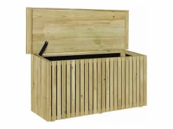 Baúl de Almacenamiento 119x44x58,5 cm Madera de Pino Tratado Marru00f3n Clearance