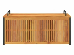 vidaxl Baúl de cojines de jardín acacia maciza y acero 110x45x42/53 cm Color natural claro Sale