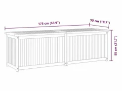 Baúl de jardín madera maciza de teca 175x50x55 cm^vidaxl Outlet