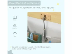 Homcom Baúl de juguetes para niños 60x30x50 cm Blanco Hot